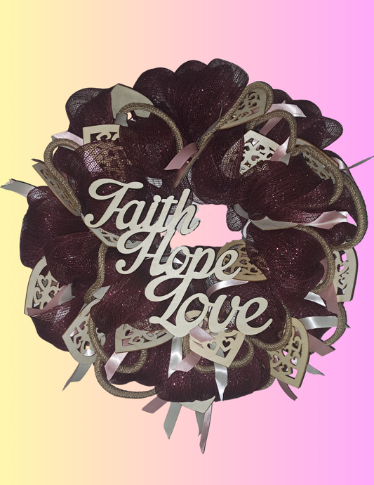 Faith Hope Love Wreath