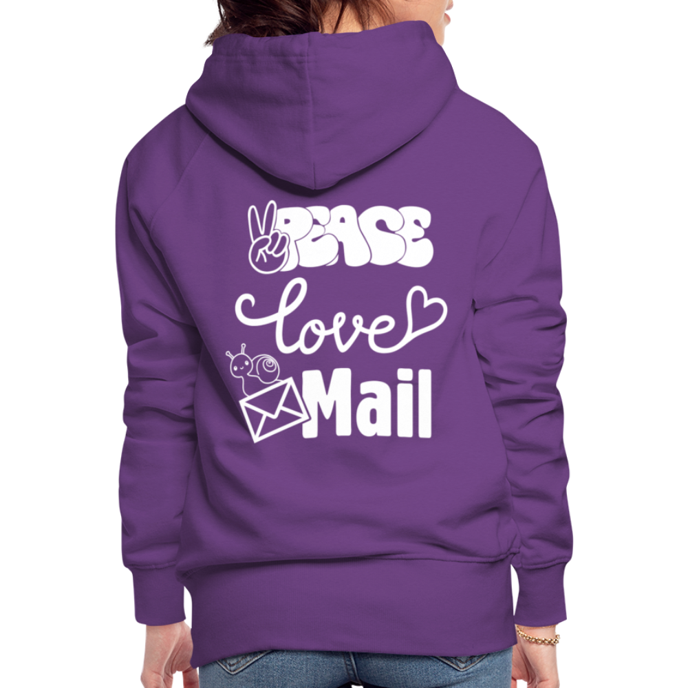 Women’s Premium Hoodie Peace Love Mail - purple 