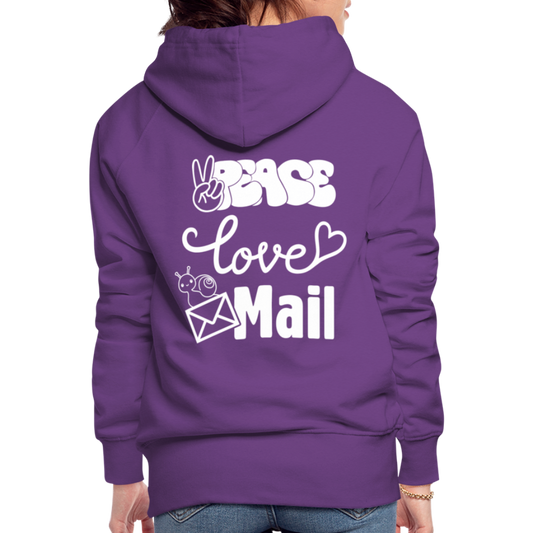 Women’s Premium Hoodie Peace Love Mail - purple 