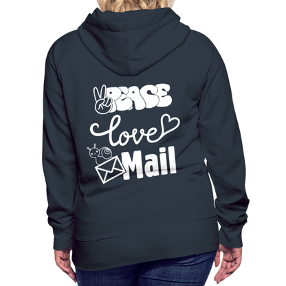Women’s Premium Hoodie Peace Love Mail - navy