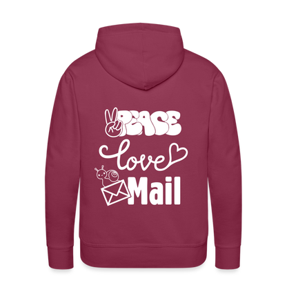 Peace Love Mail Premium Hoodie S-5XL - burgundy