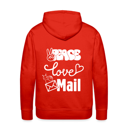 Peace Love Mail Premium Hoodie S-5XL - red
