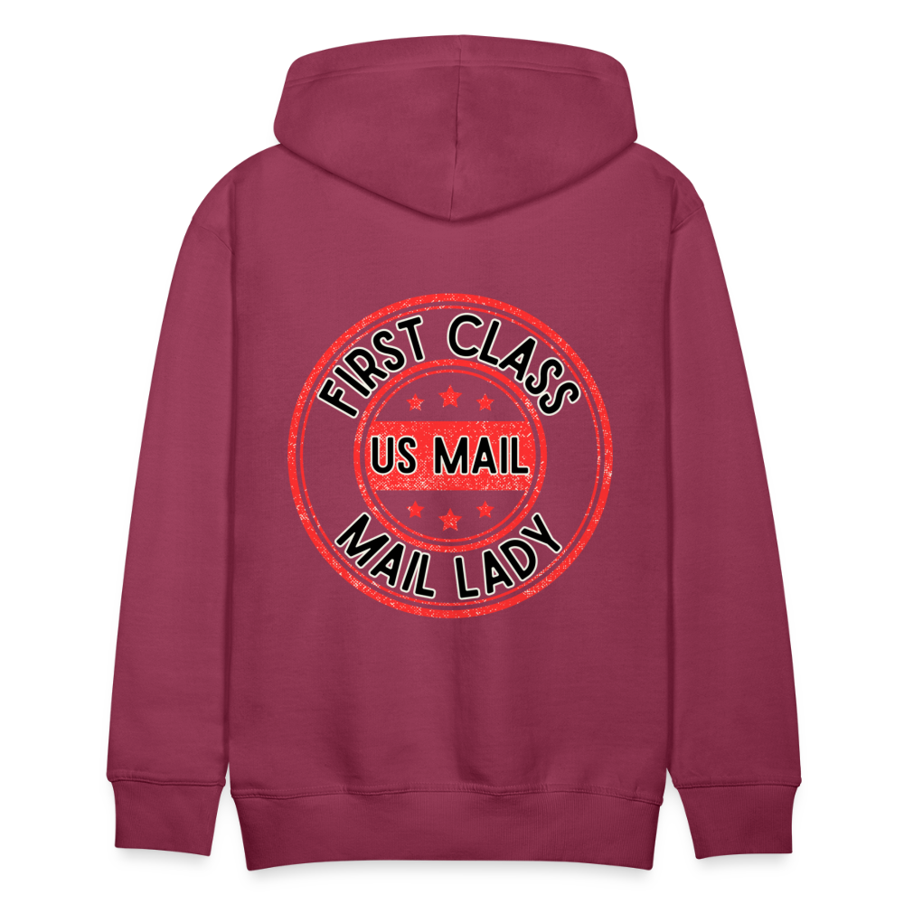 First Class Mail Lady Premium Hoodie S-5XL - burgundy