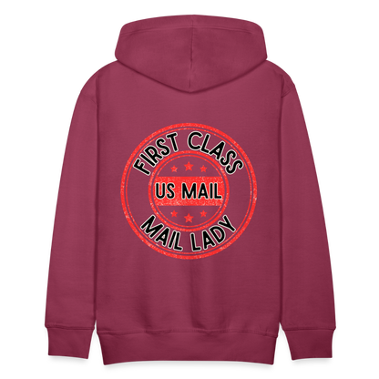 First Class Mail Lady Premium Hoodie S-5XL - burgundy