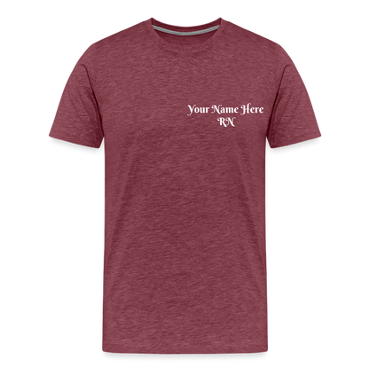RN Call Light T-Shirt Customizable - heather burgundy