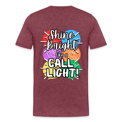 RN Call Light T-Shirt Customizable - heather burgundy