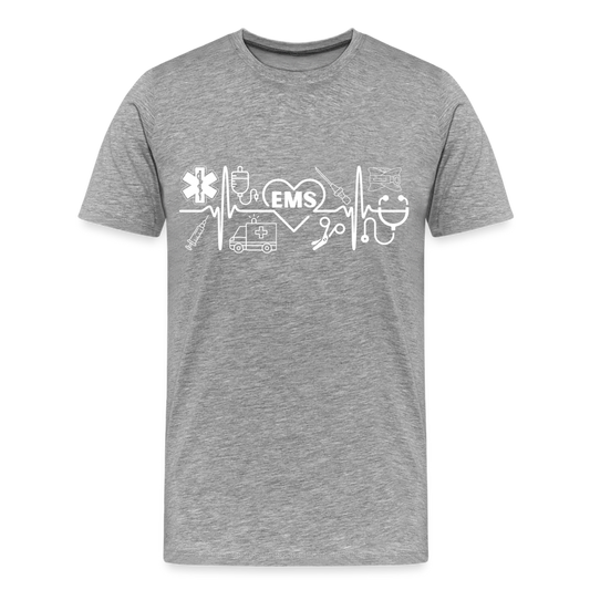 EMS Banner White T-Shirt - heather gray