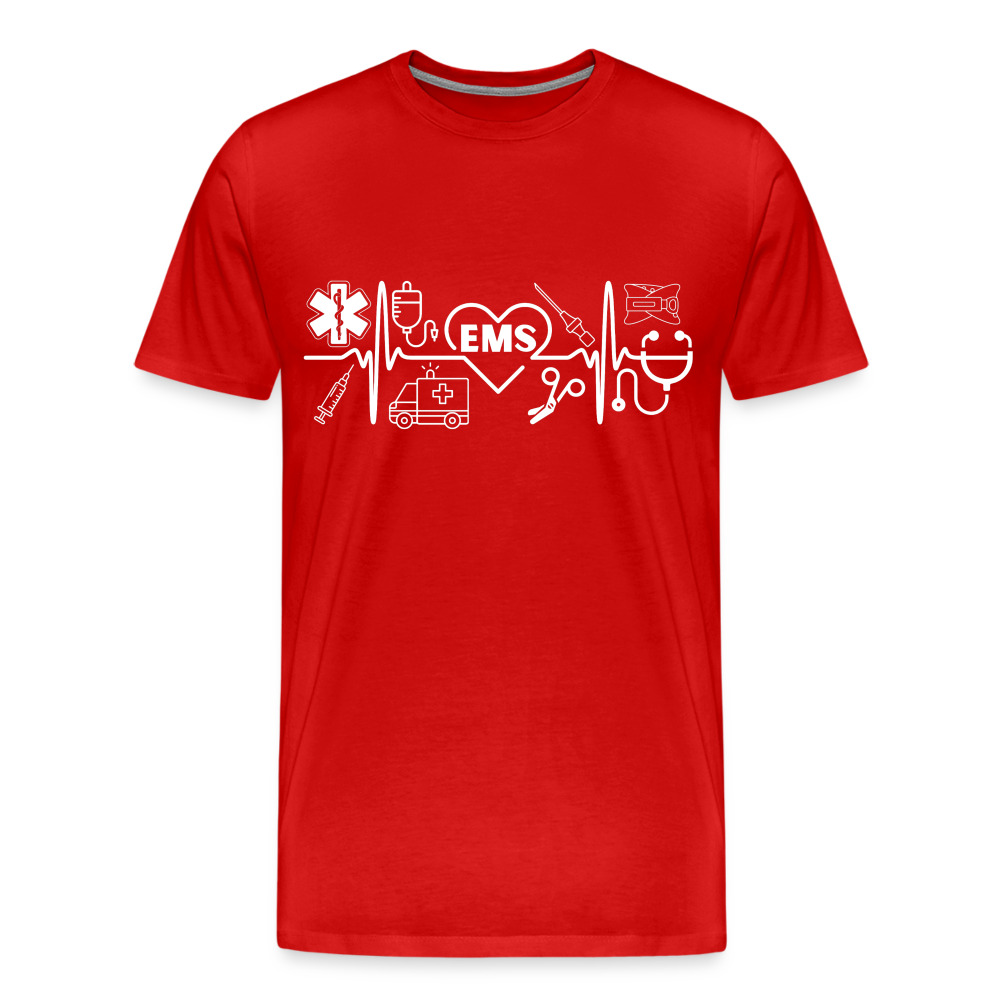 EMS Banner White T-Shirt - red