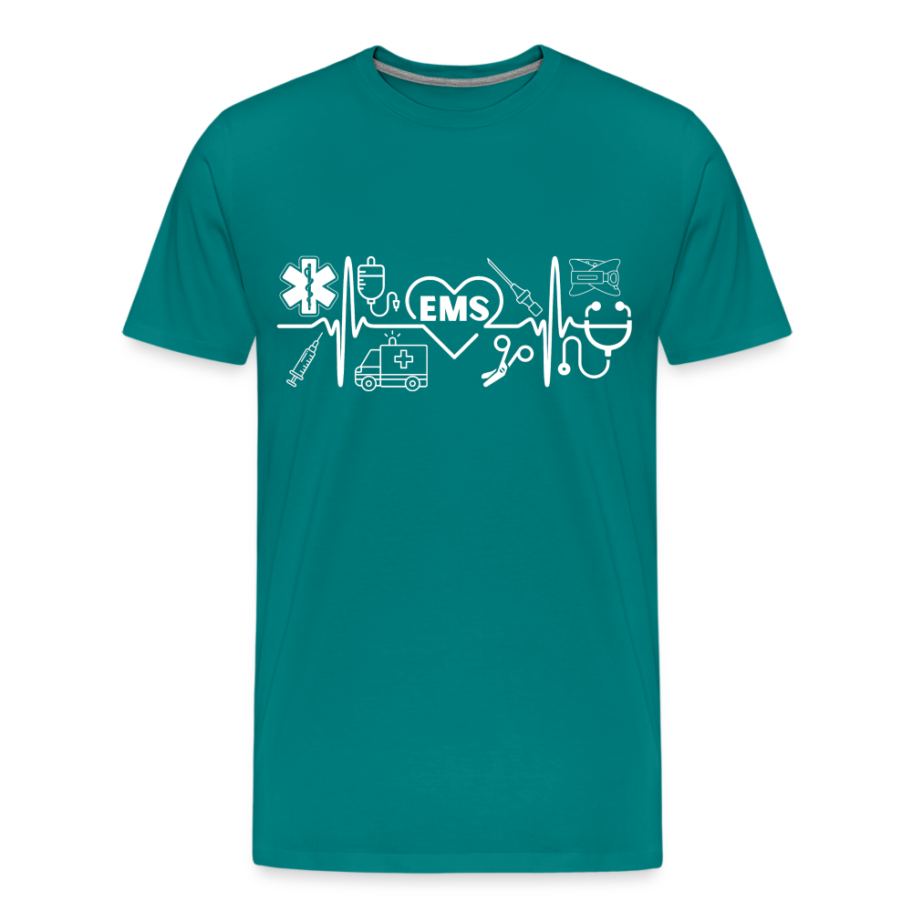 EMS Banner White T-Shirt - teal