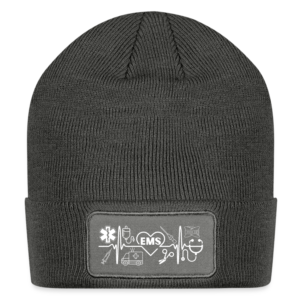 EMS Banner Patch Beanie - charcoal grey