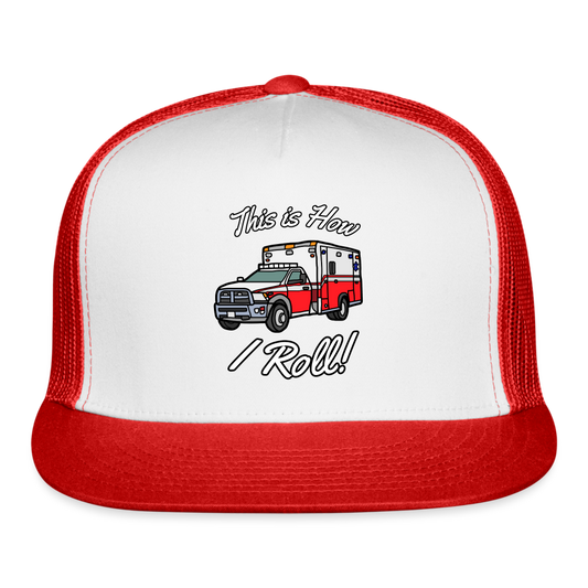 EMS How I Roll Trucker Cap - white/red