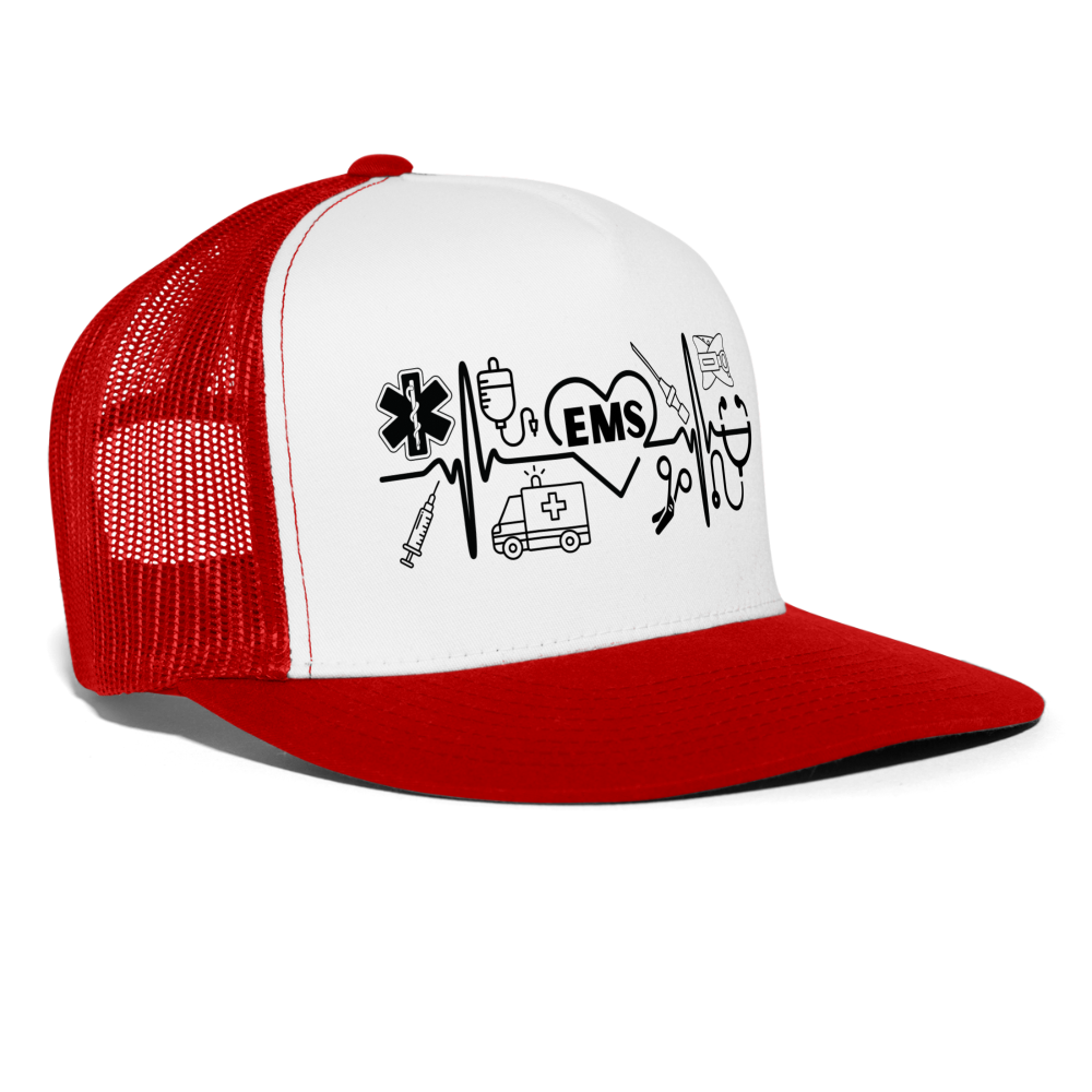 EMS Banner Trucker Cap - white/red