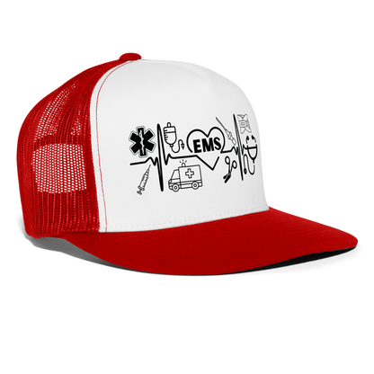 EMS Banner Trucker Cap - white/red