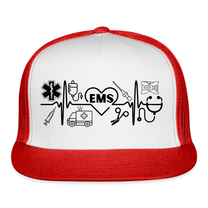 EMS Banner Trucker Cap - white/red