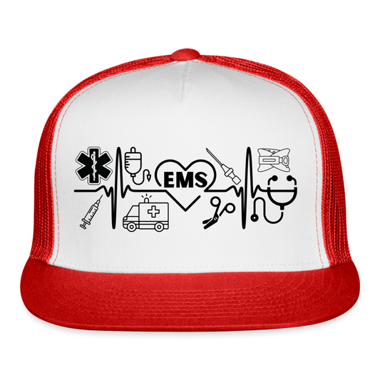 EMS Banner Trucker Cap - white/red