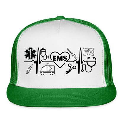 EMS Banner Trucker Cap - white/kelly green