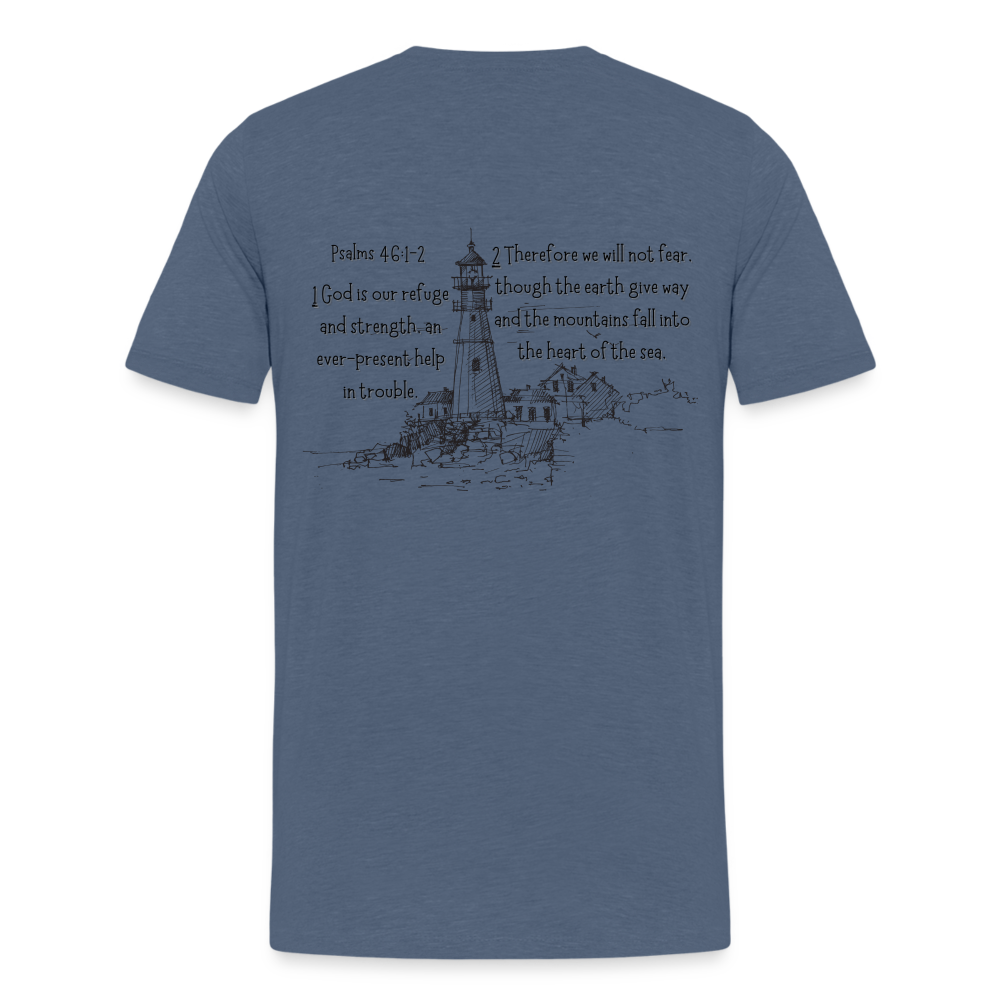 Psalms 46:1-2 T-Shirt - heather blue