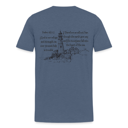 Psalms 46:1-2 T-Shirt - heather blue