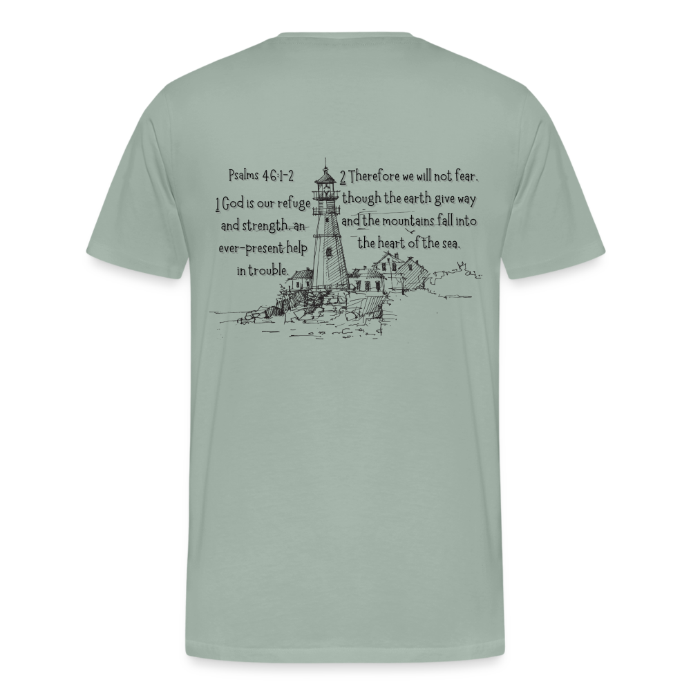 Psalms 46:1-2 T-Shirt - steel green
