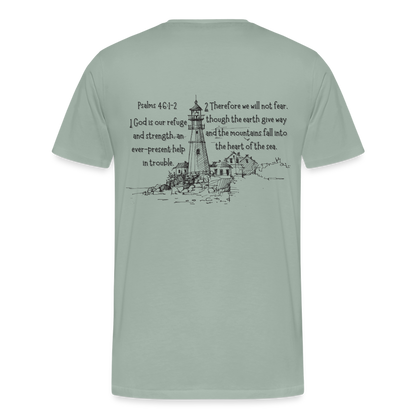 Psalms 46:1-2 T-Shirt - steel green