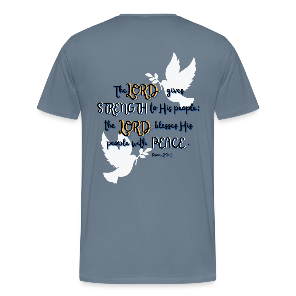 Psalm 29:11 T-Shirt - steel blue