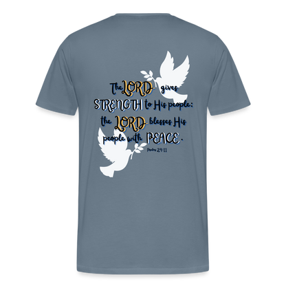 Psalm 29:11 T-Shirt - steel blue