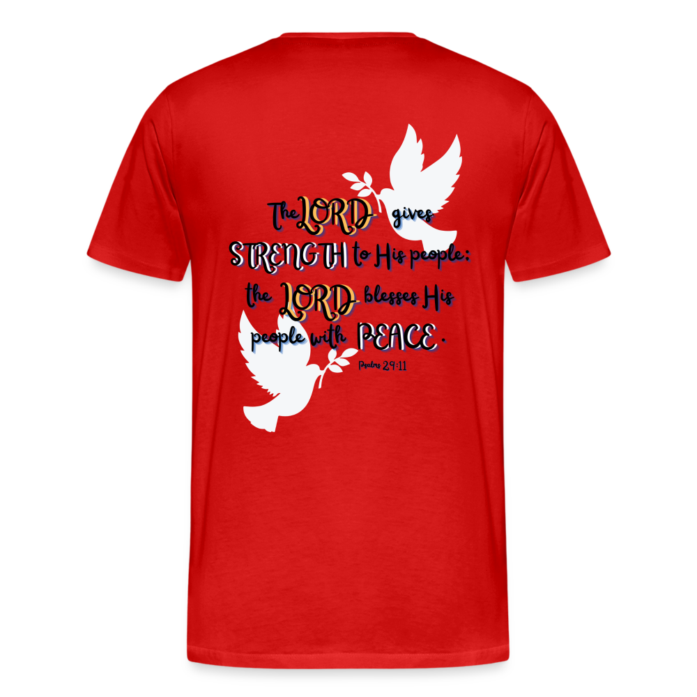 Psalm 29:11 T-Shirt - red