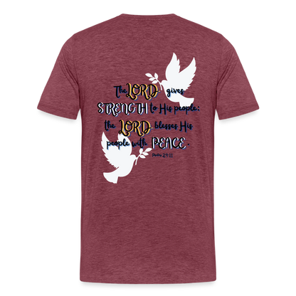 Psalm 29:11 T-Shirt - heather burgundy