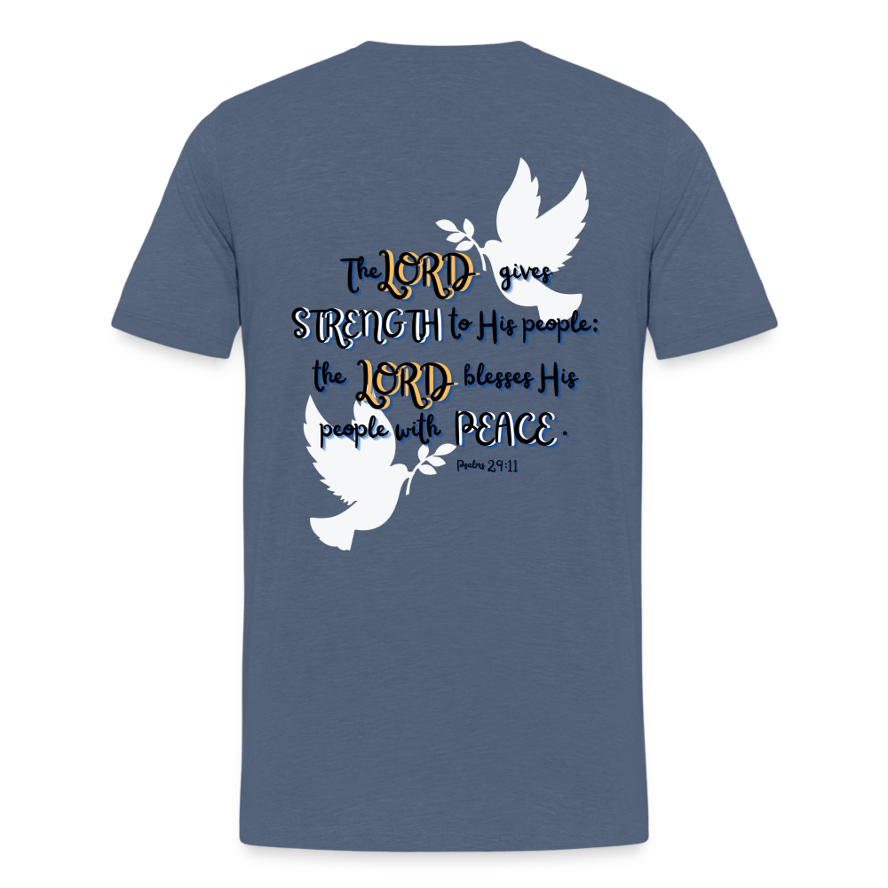 Psalm 29:11 T-Shirt - heather blue