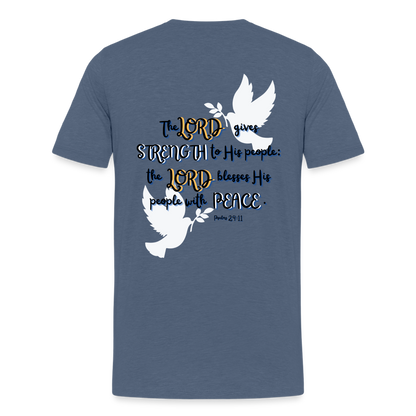 Psalm 29:11 T-Shirt - heather blue