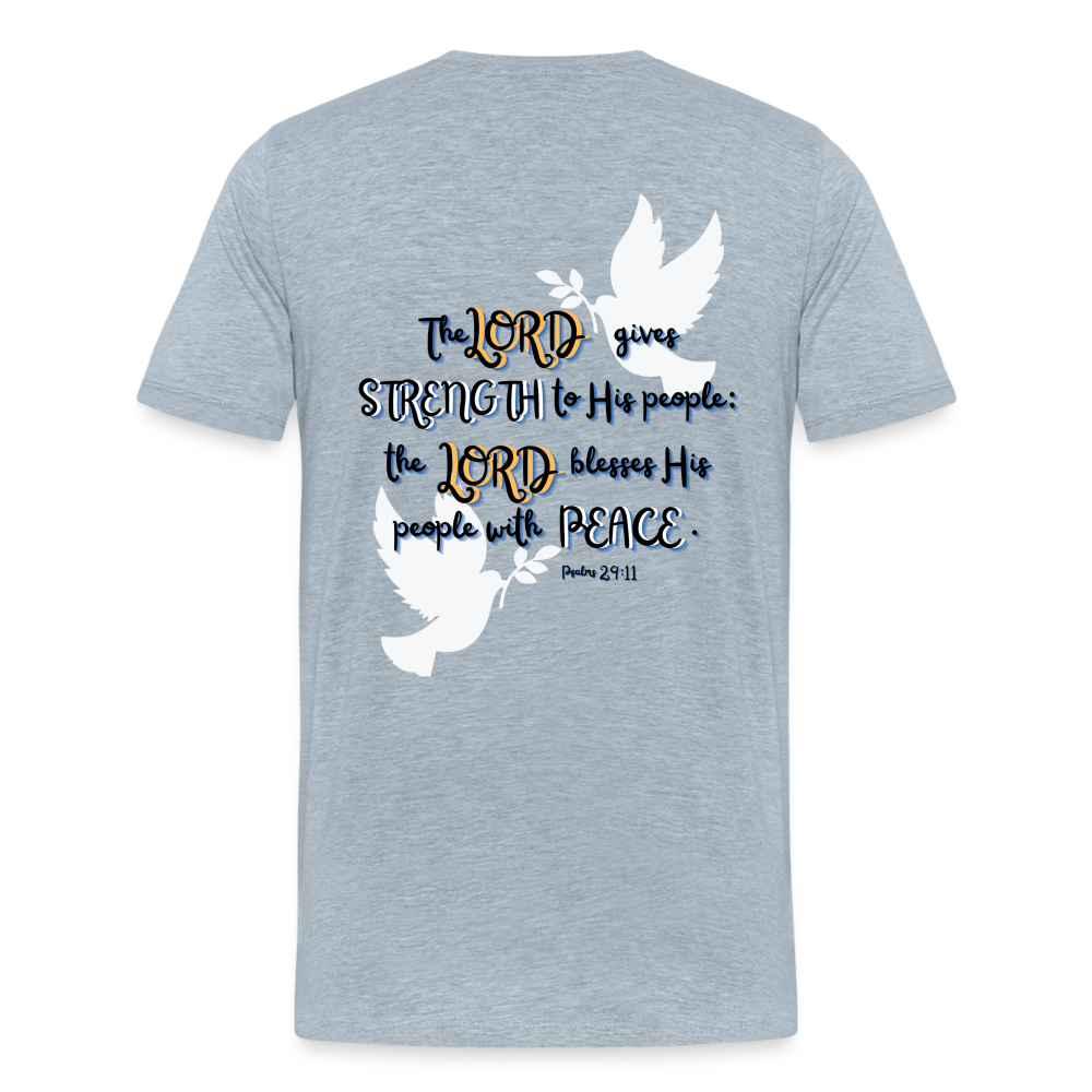 Psalm 29:11 T-Shirt - heather ice blue