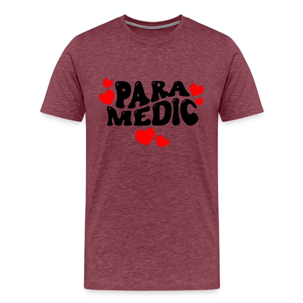 Paramedic Hearts T-Shirt - heather burgundy