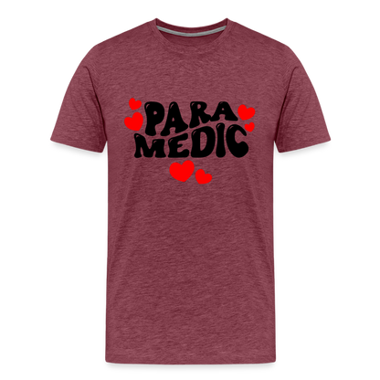 Paramedic Hearts T-Shirt - heather burgundy
