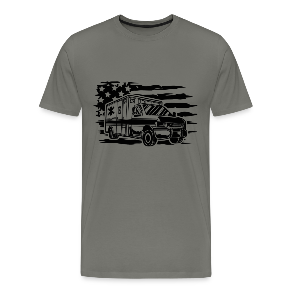 American Flag AMBO T-Shirt - asphalt gray