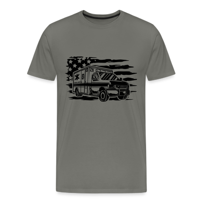 American Flag AMBO T-Shirt - asphalt gray