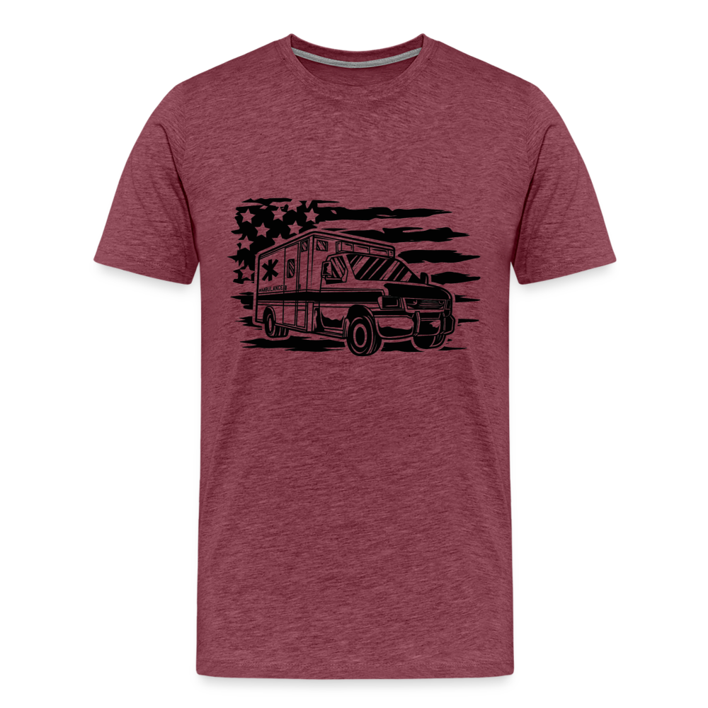 American Flag AMBO T-Shirt - heather burgundy
