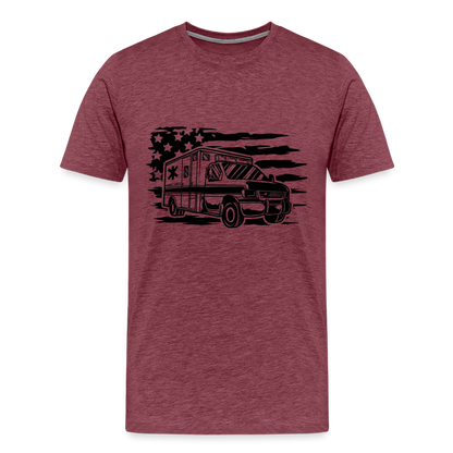 American Flag AMBO T-Shirt - heather burgundy