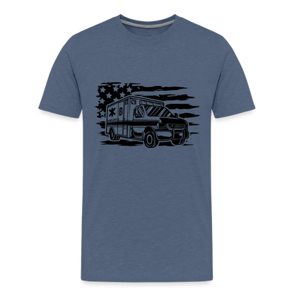 American Flag AMBO T-Shirt - heather blue