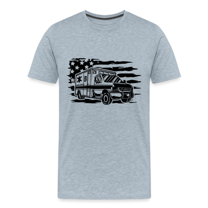 American Flag AMBO T-Shirt - heather ice blue