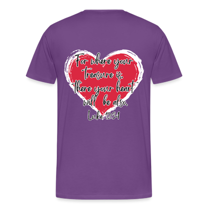 Luke 12:34 T-Shirt - purple