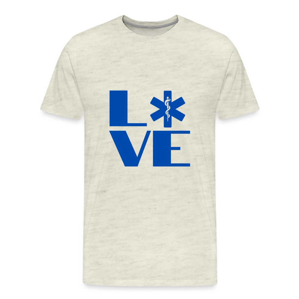 Block Letter Love EMS T-Shirt - heather oatmeal