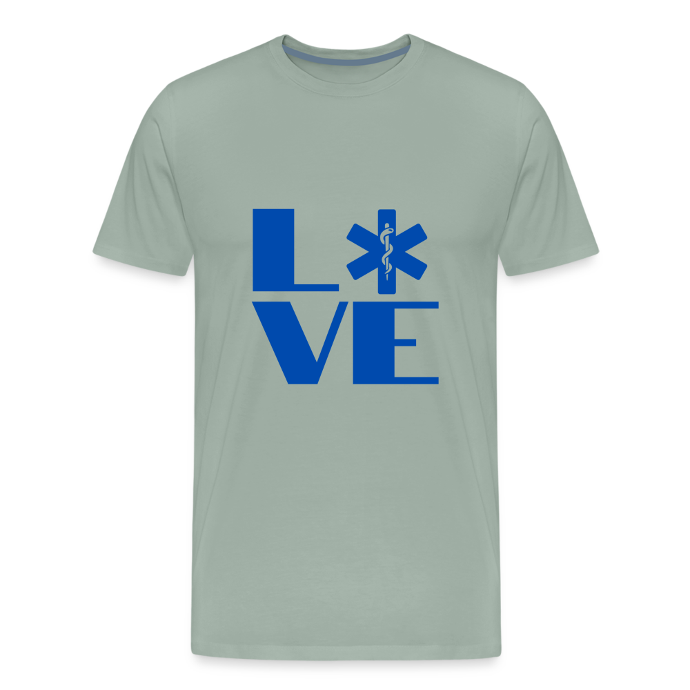 Block Letter Love EMS T-Shirt - steel green