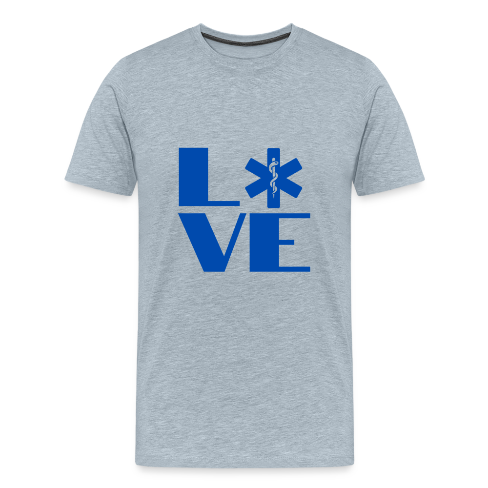 Block Letter Love EMS T-Shirt - heather ice blue