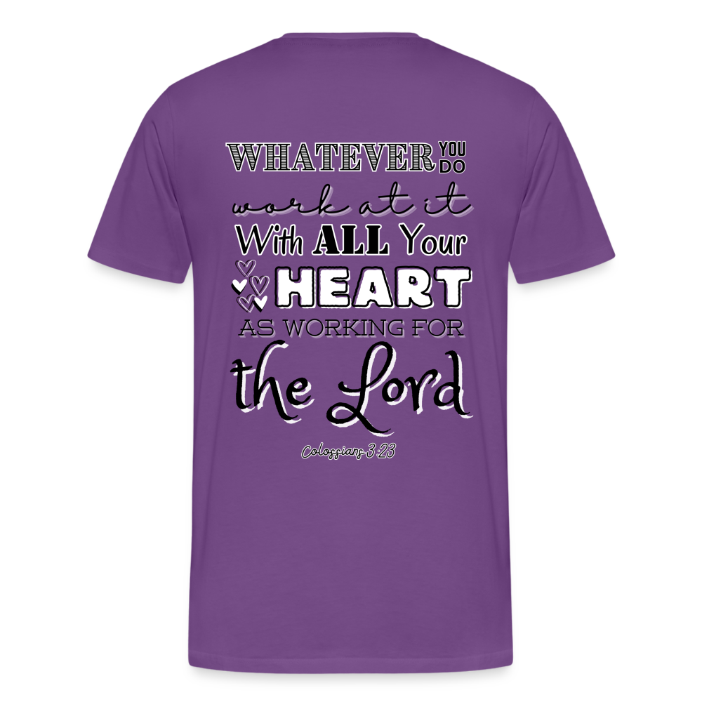 Colossians 3:23 T-Shirt - purple