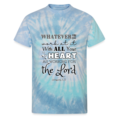 Col 3:23 Tie Dye T-Shirt - blue lagoon