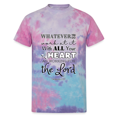 Col 3:23 Tie Dye T-Shirt - cotton candy