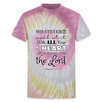 Col 3:23 Tie Dye T-Shirt - Desert Rose