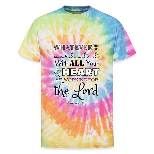 Col 3:23 Tie Dye T-Shirt - rainbow