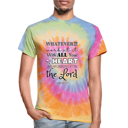 Col 3:23 Tie Dye T-Shirt - rainbow
