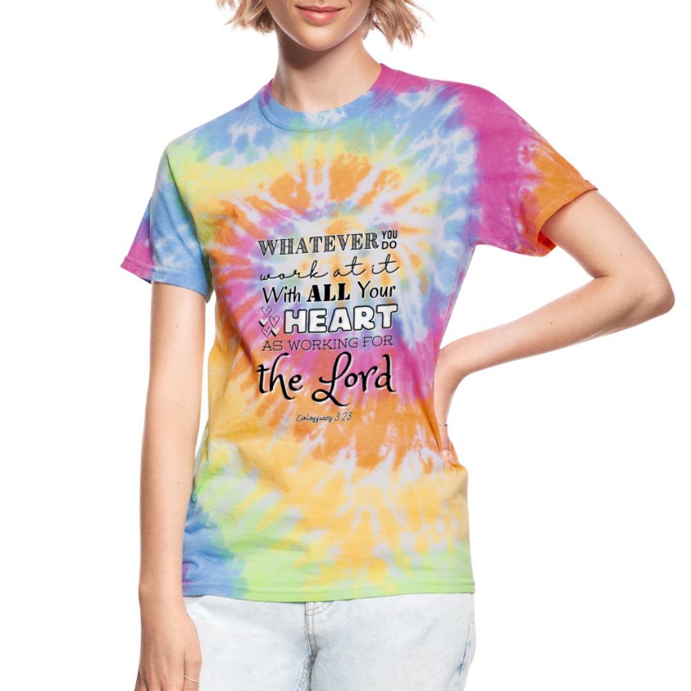 Col 3:23 Tie Dye T-Shirt - rainbow